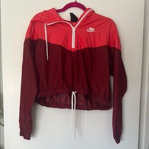 Nike Women's Red and Burgundy Track Jacket